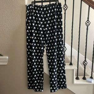 Disney Sz XL Black PJ Pants with White Mickey Silhouette Design